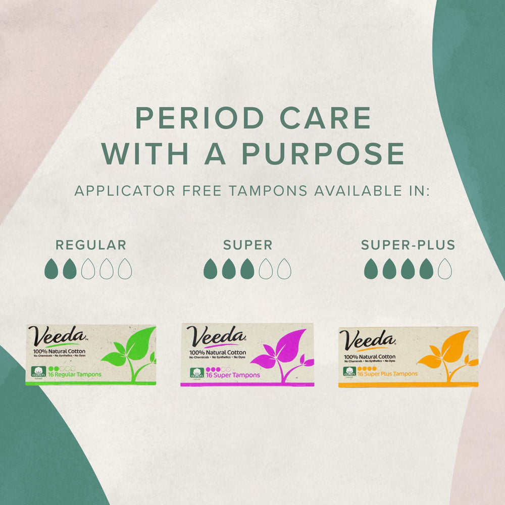 Veeda unscented hypoallergenic tampons image emphasizing comfort for sensitive skin