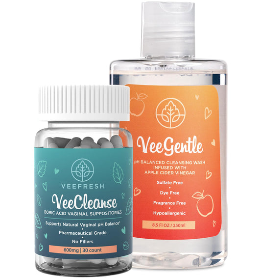 VeeFresh VeePower Lite bundle packaging showing convenient all-in-one feminine care kit