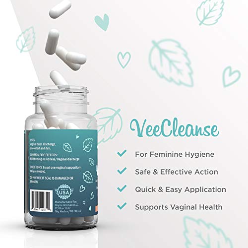 Close-up of VeeFresh VeeCleanse suppositories with smooth texture.