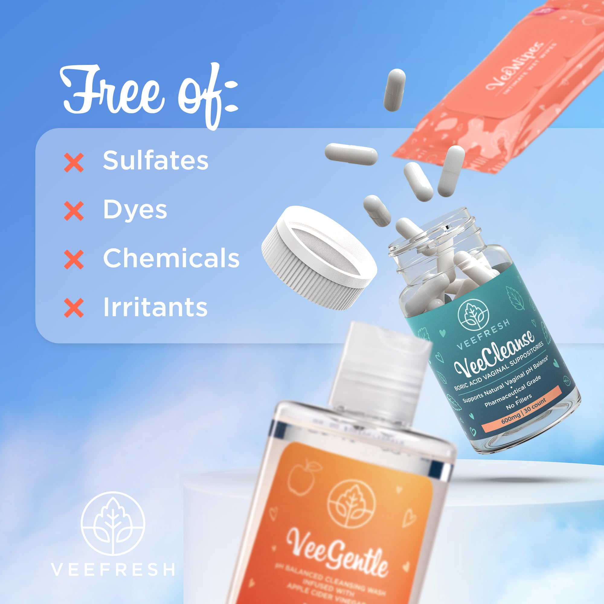 VeeFresh VeeWipes on the go pack for quick hygiene anywhere.