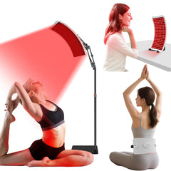 Veefy red light therapy lamp front view for facial and body sessions.