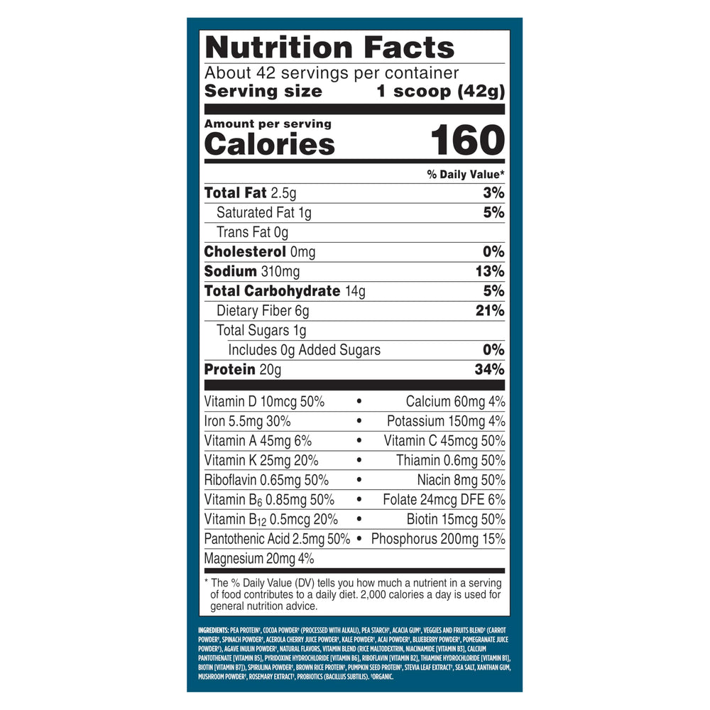 Close-up of probiotics and minerals in Vega All-In-One Organic