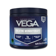 Vega Creatine Monohydrate Micronized powder — 5g serving for sustained energy during workouts.