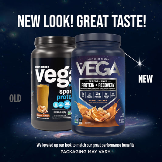 Vega Sport Chocolate protein powder scoop ready to mix for recovery.