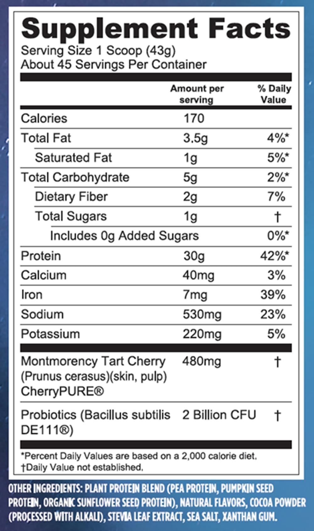 Vega Sport Mocha label highlights NSF Certified, vegan and gluten‑free