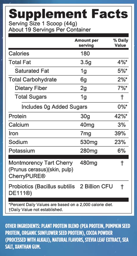 Vega Sport vegan peanut butter flavor protein jar with spoon