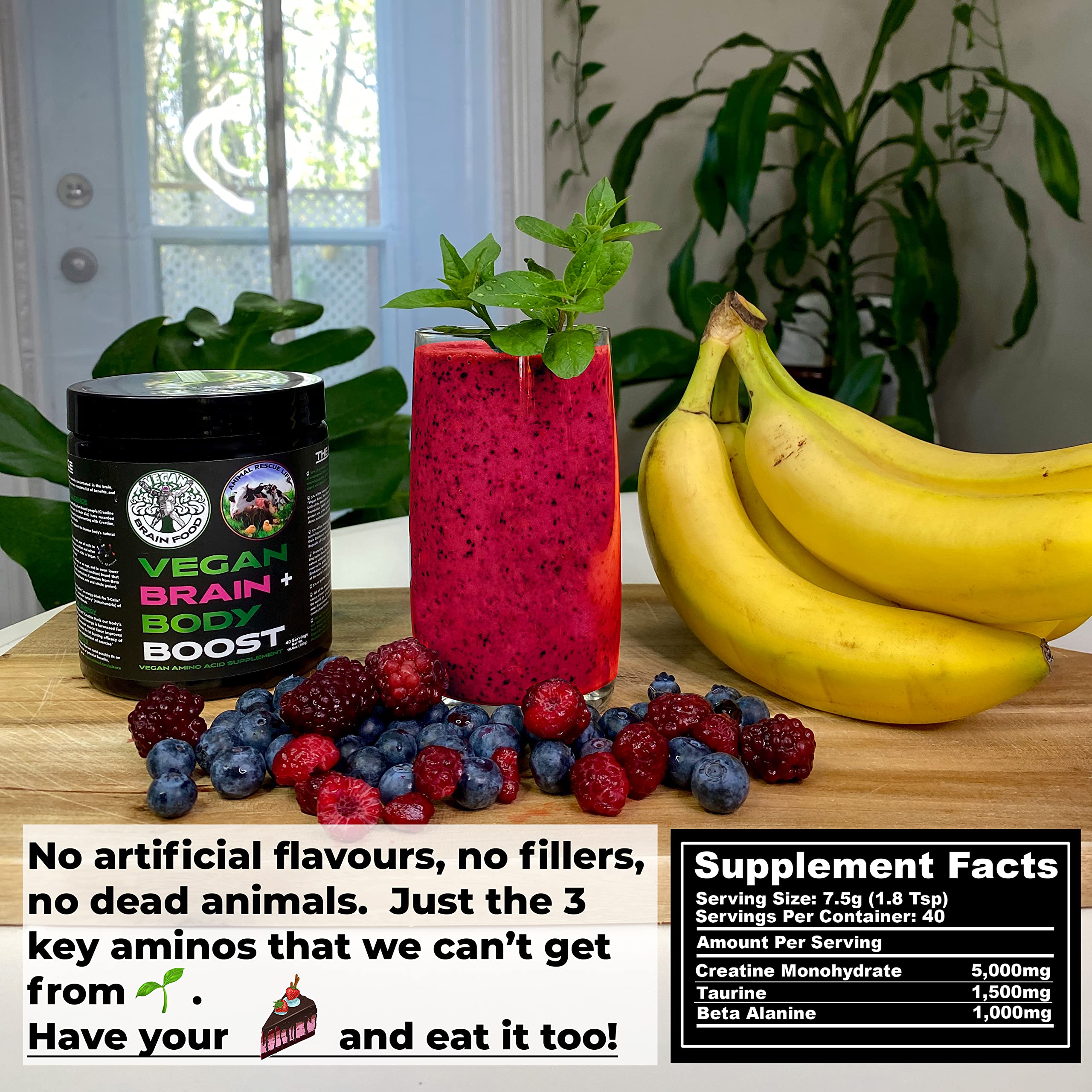 Vegan Brain Food daily-dose demonstration for a plant-based routine