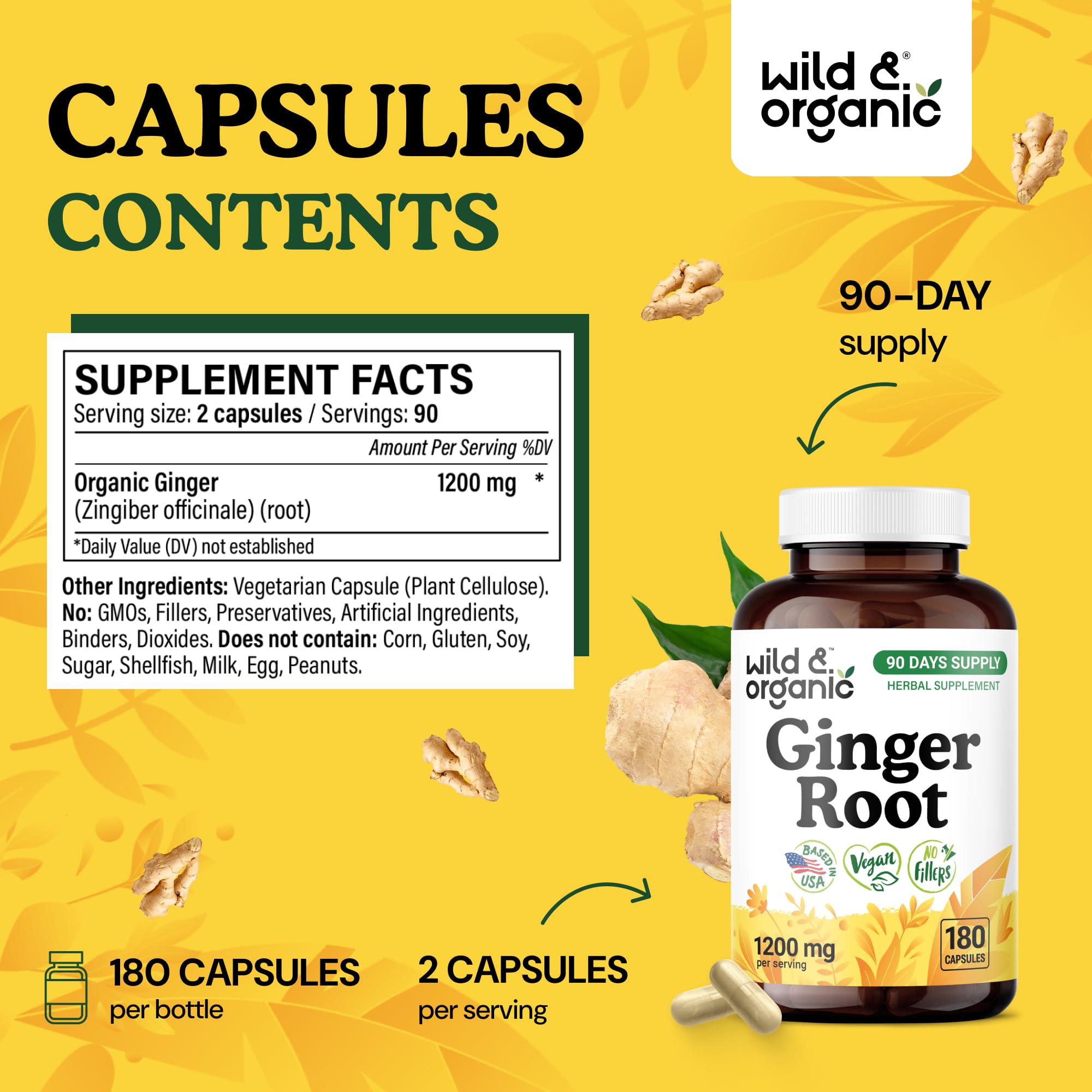 Vegan no-fillers label highlights clean, non-GMO formulation.
