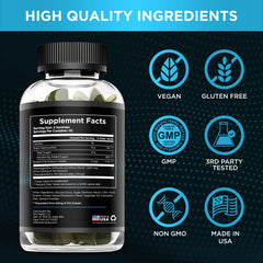 Vegan, non-GMO badge on Effective Nutra bottle for purity.