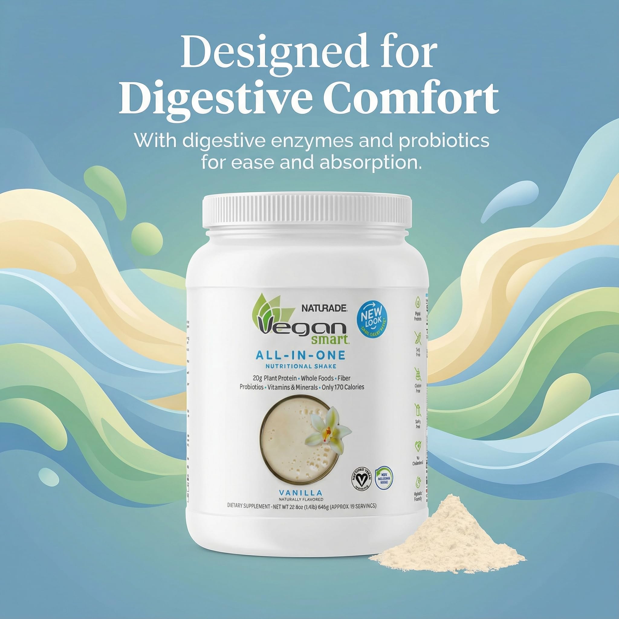 Eco-friendly packaging of Vegansmart Naturade all-in-one shake.