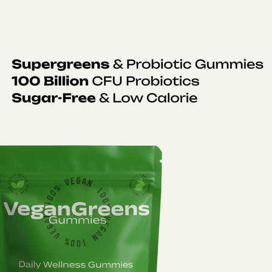 VeganGreens gummies-closeup highlighting apple flavor and easy daily consumption.