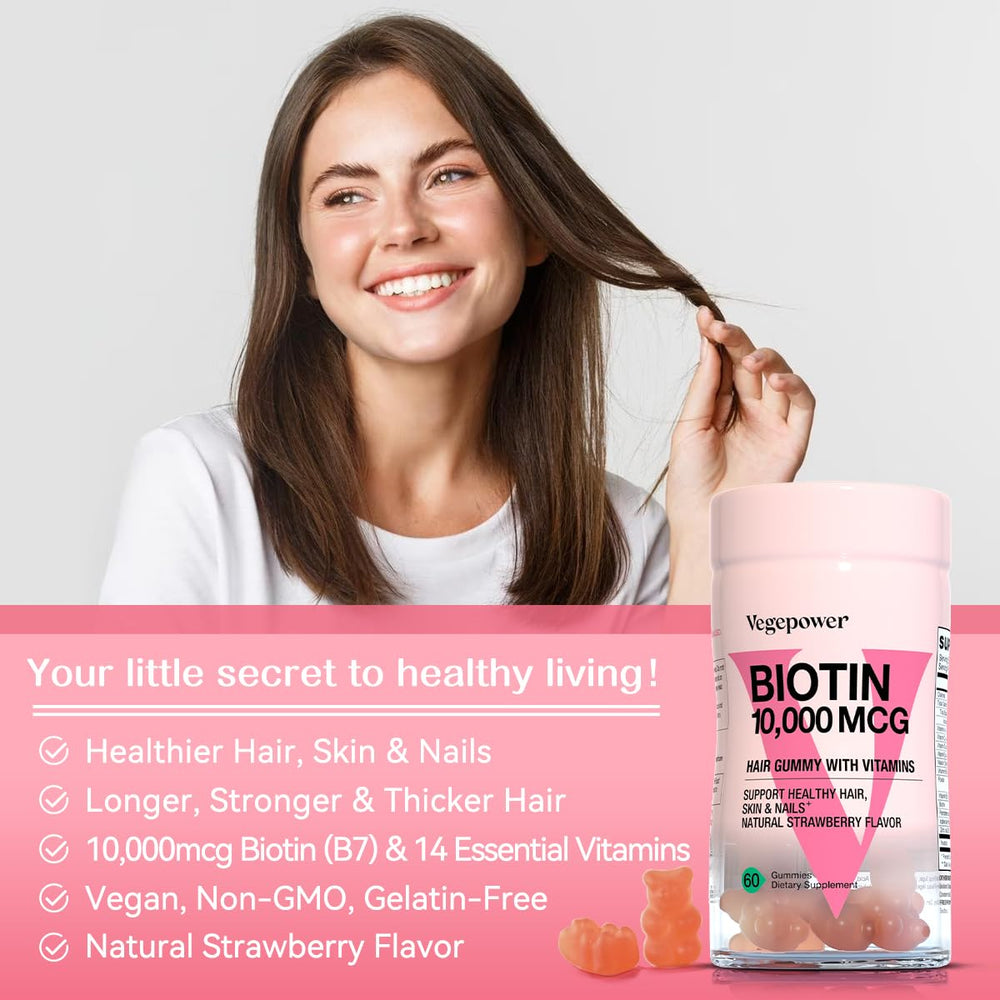 VEGEPOWER vegan gummies branding with non-GMO and zinc notes.