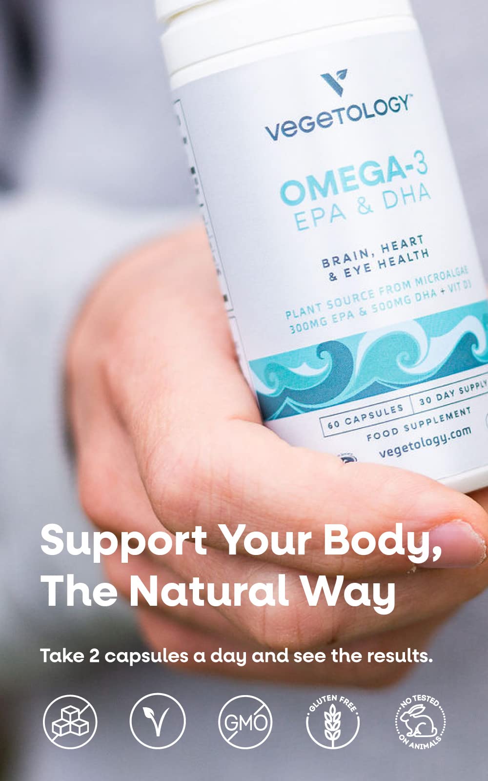 Eco-friendly packaging with biodegradable bottle reflects sustainable production