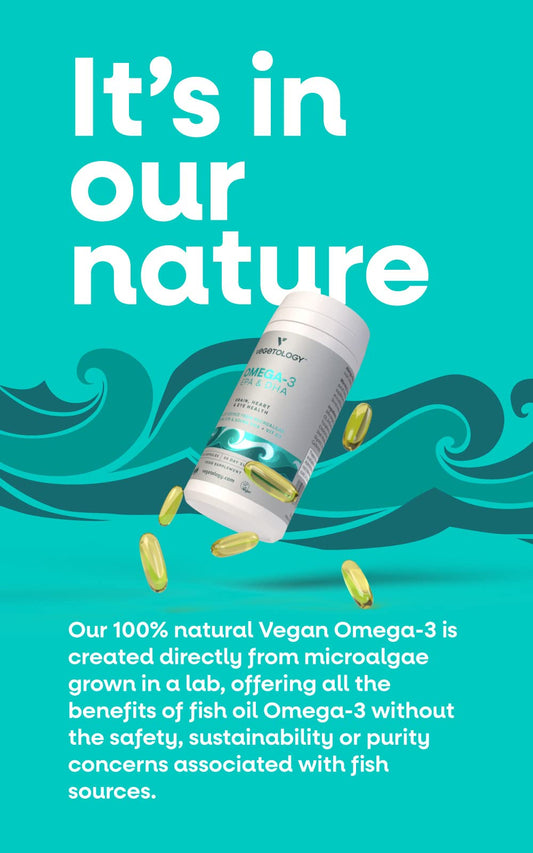 VEGETOLOGY microalgae origin close-up emphasizes sustainable algae-based source