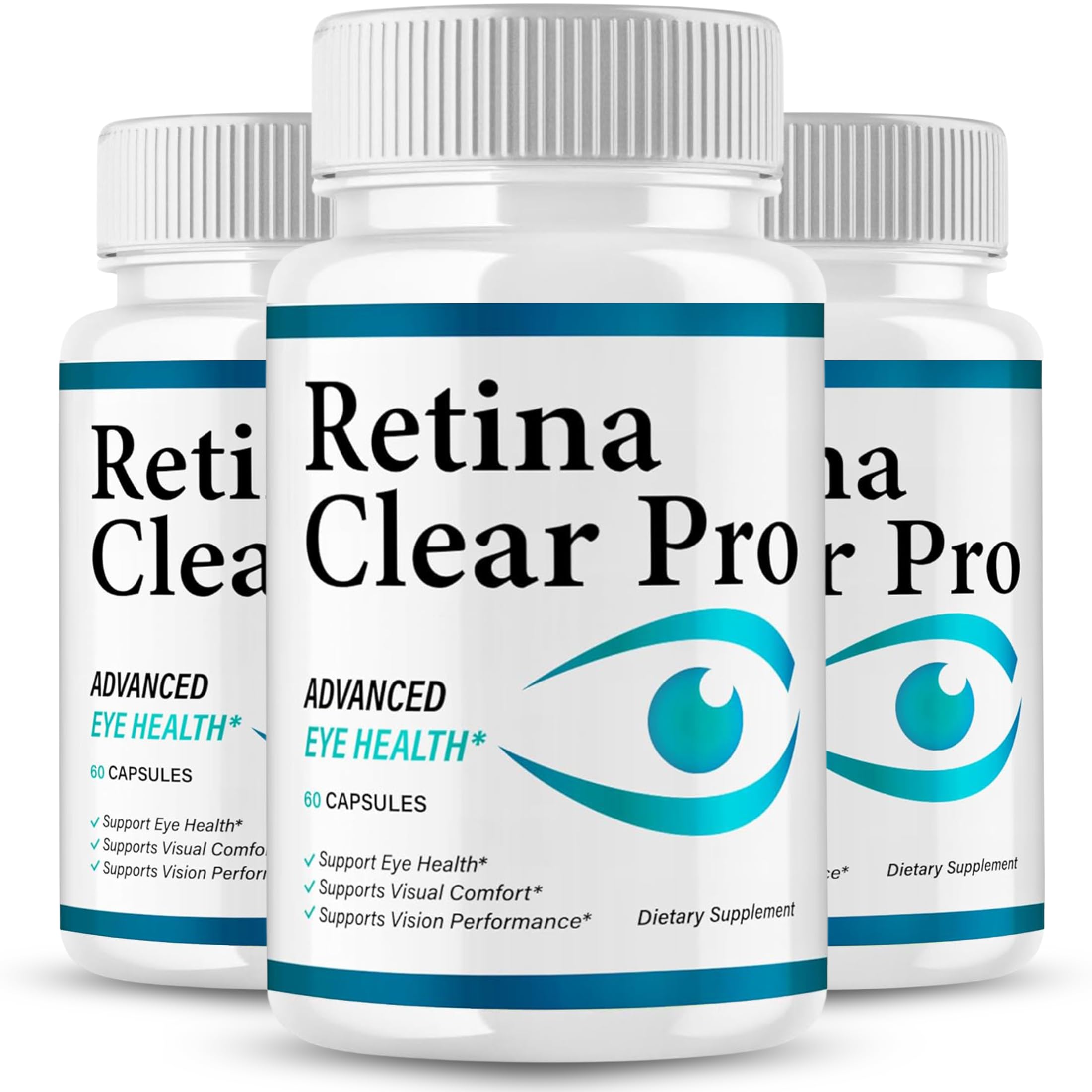 VegHerbs RetinaClear Pro bottle label showcases premium formula for eye health support.