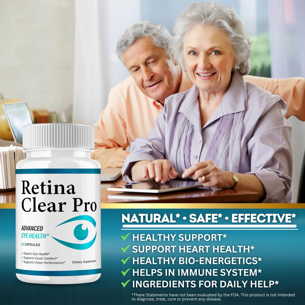 VegHerbs RetinaClear Pro three-bottle pack displayed for convenient eye care routine.