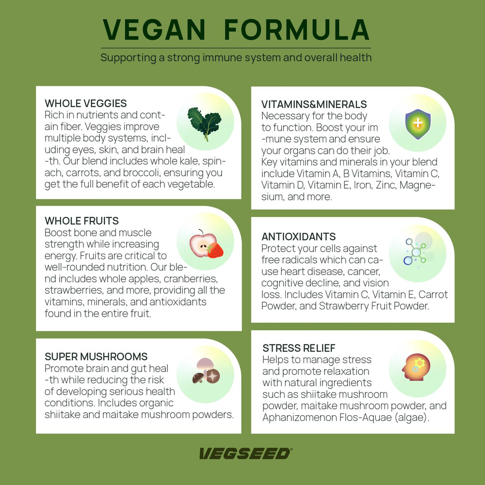 Vegseed Immunity Greens scoop demonstrating convenient 3.33 g serving