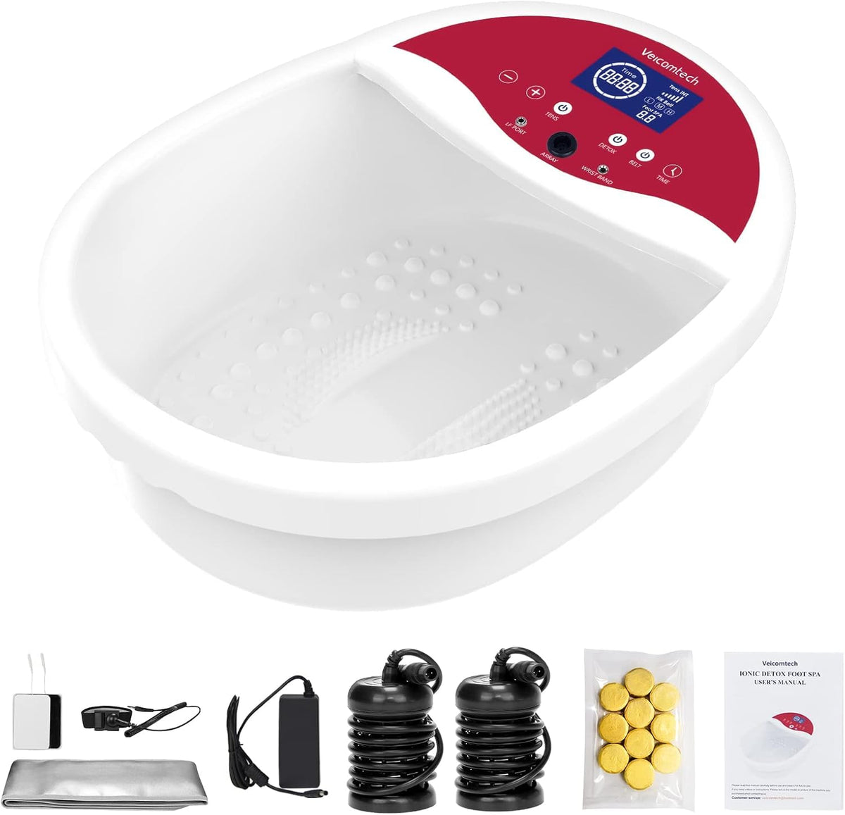 Veicomtech ionic foot detox machine front view for at home spa use