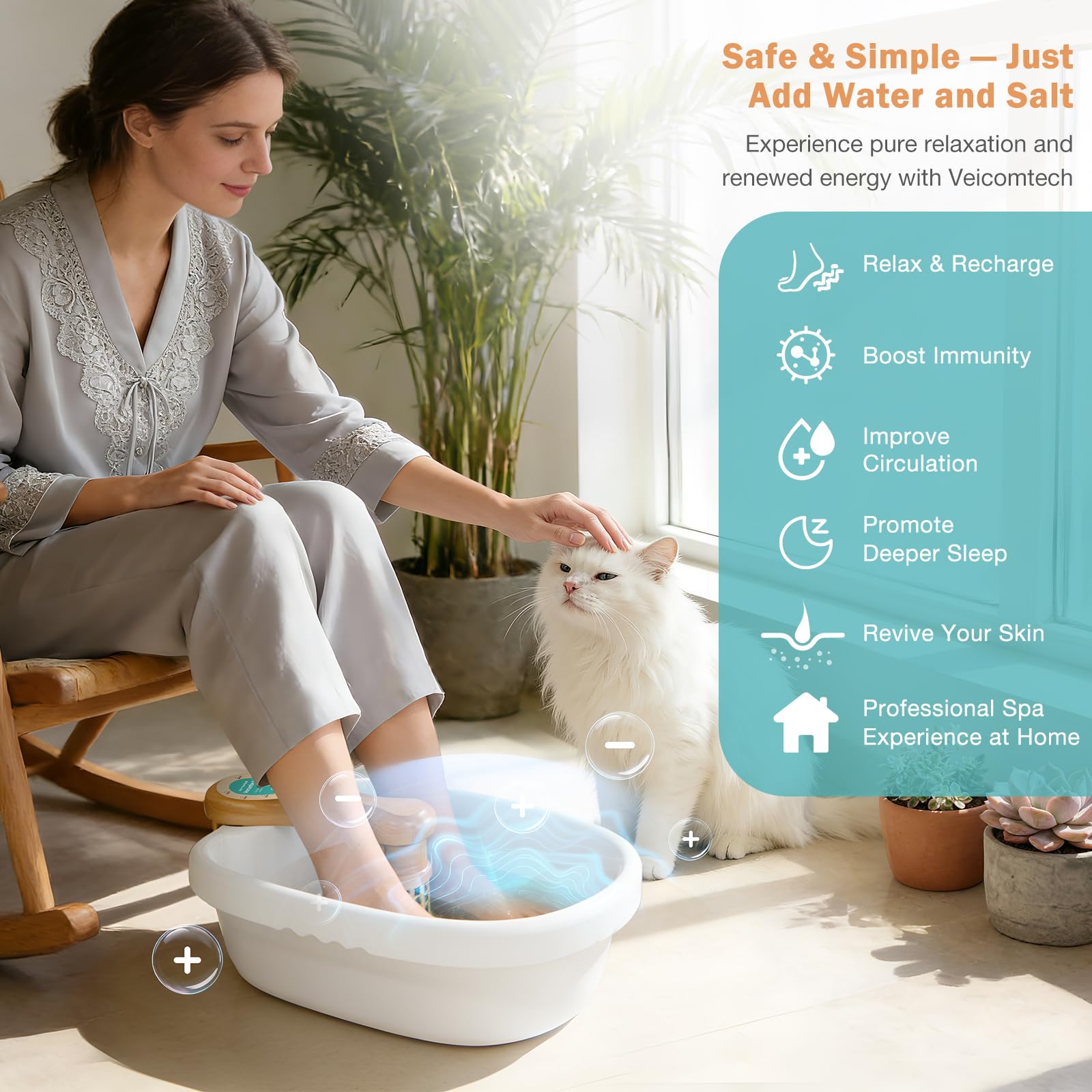 Veicomtech Lavender sea salt blend used for calming and spa-like ambience