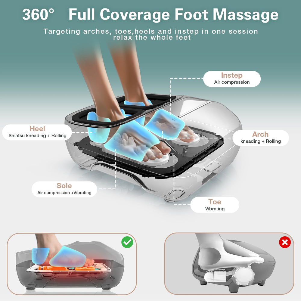 Veicomtech Shiatsu Foot Massager with Heat in compact form suitable for home use