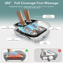 Veicomtech Shiatsu Foot Massager with Heat in compact form suitable for home use