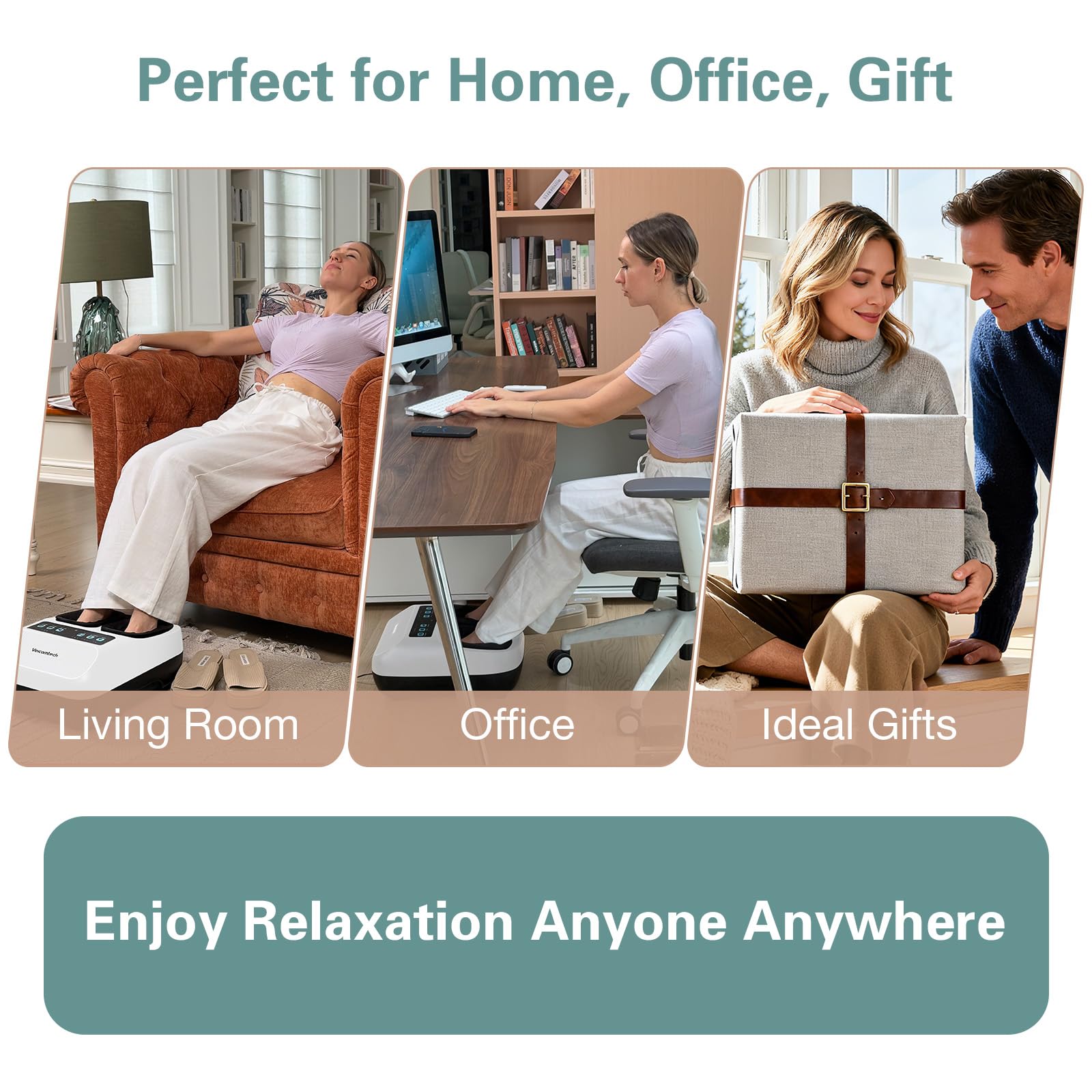Veicomtech Shiatsu Foot Massager with Heat presented as a gift-ready wellness device