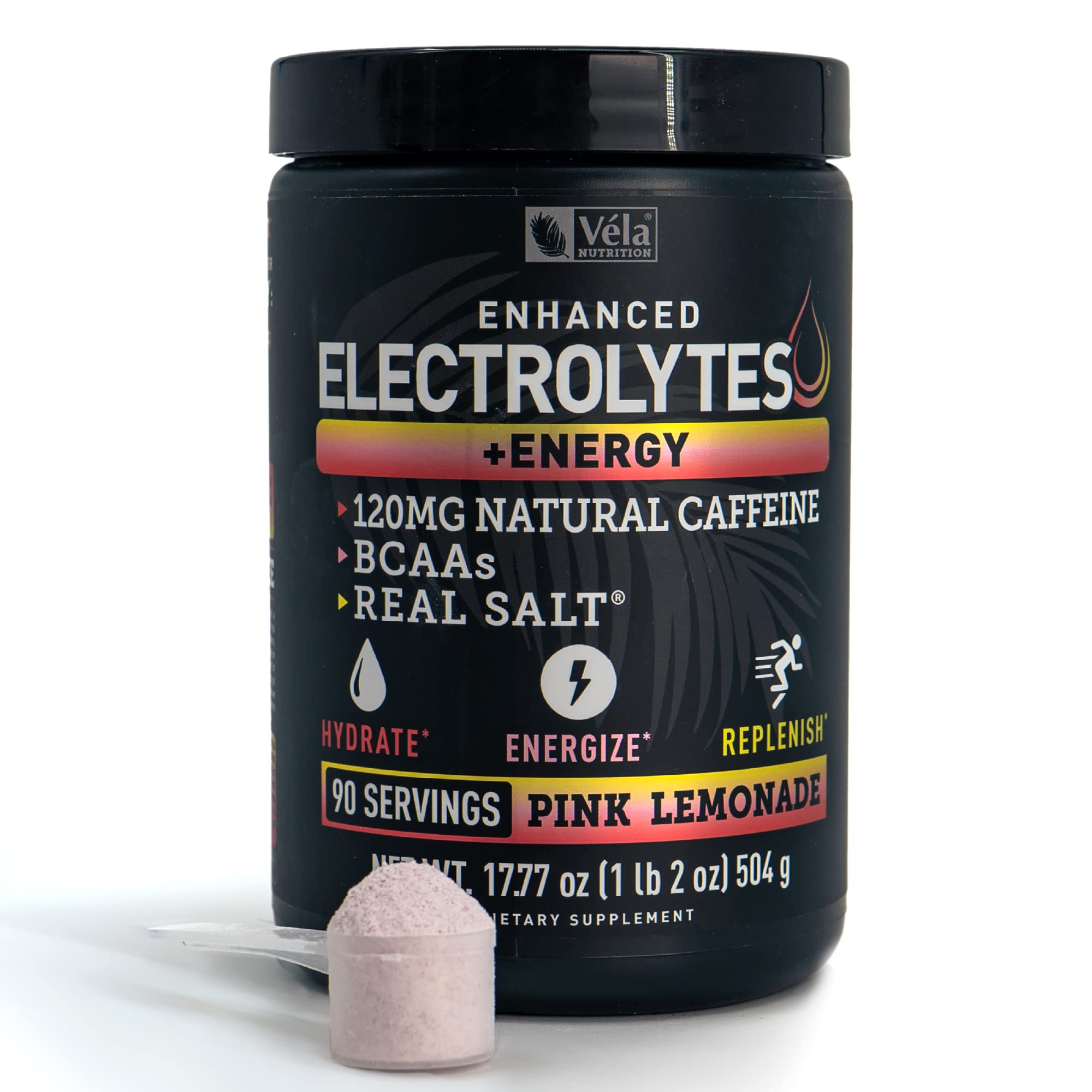 Véla athlete ready for training with a refreshing pink lemonade electrolyte drink.