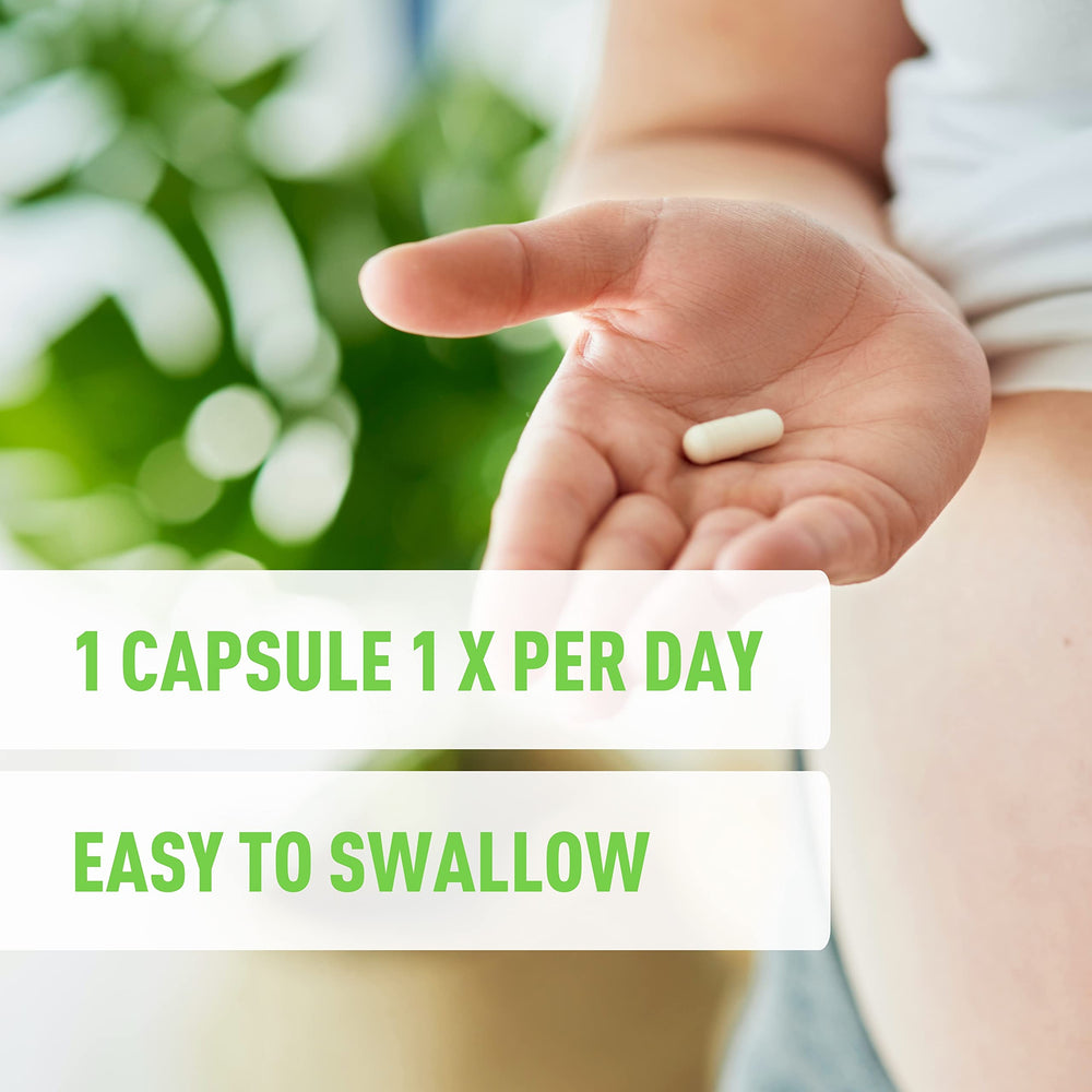 Véla Saw Palmetto capsules with Bioperine for enhanced absorption.