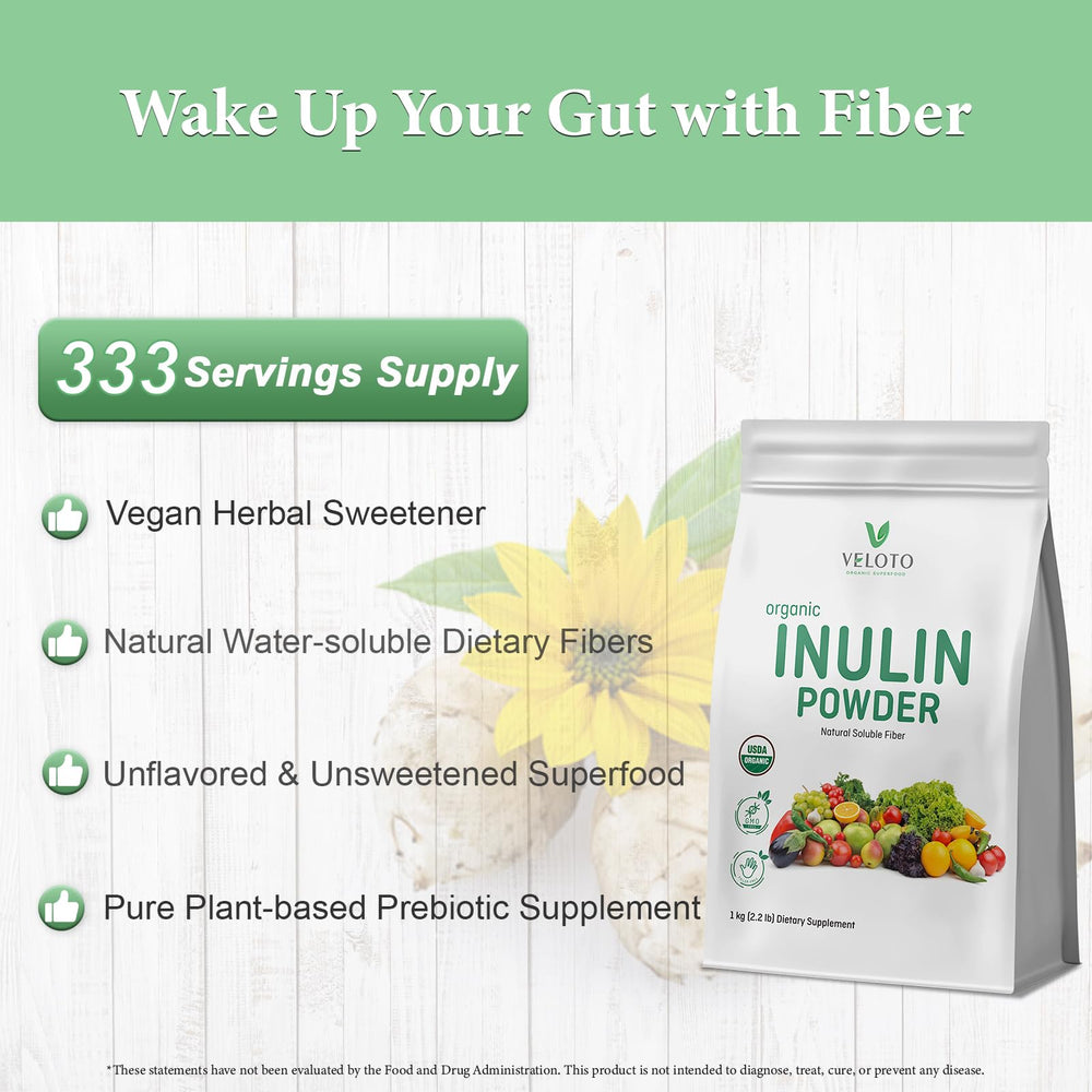 VELOTO Inulin Powder dissolves smoothly in water with no gritty aftertaste.