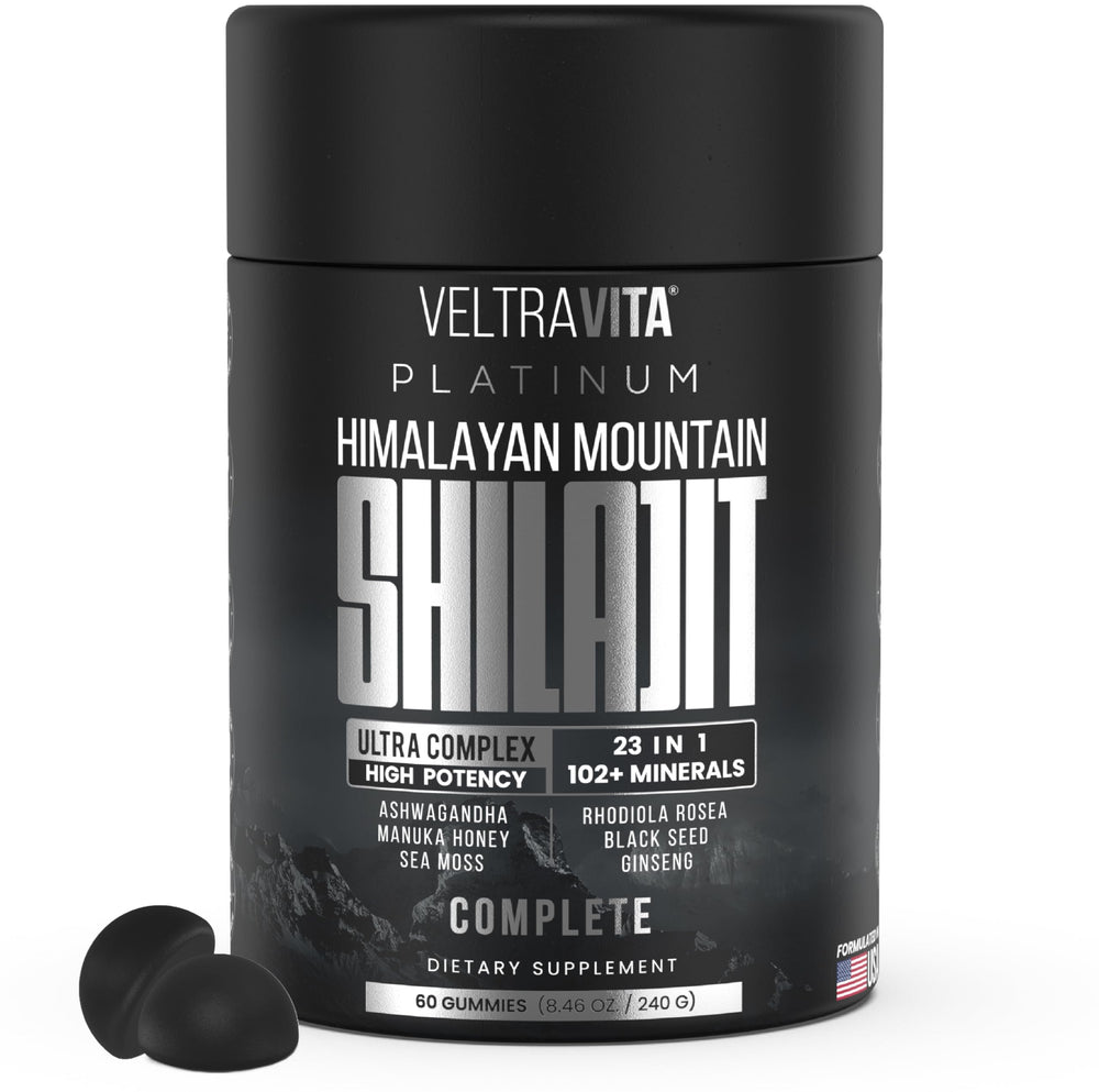 VeltraVita bottle showing the 28,000 mg 23-in-1 formula for daily wellness