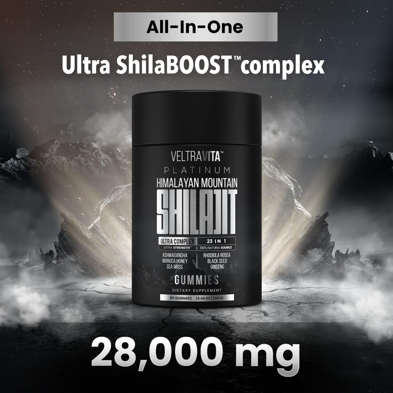 VeltraVita Himalayan Shilajit resin gummies highlight energy-boosting blend