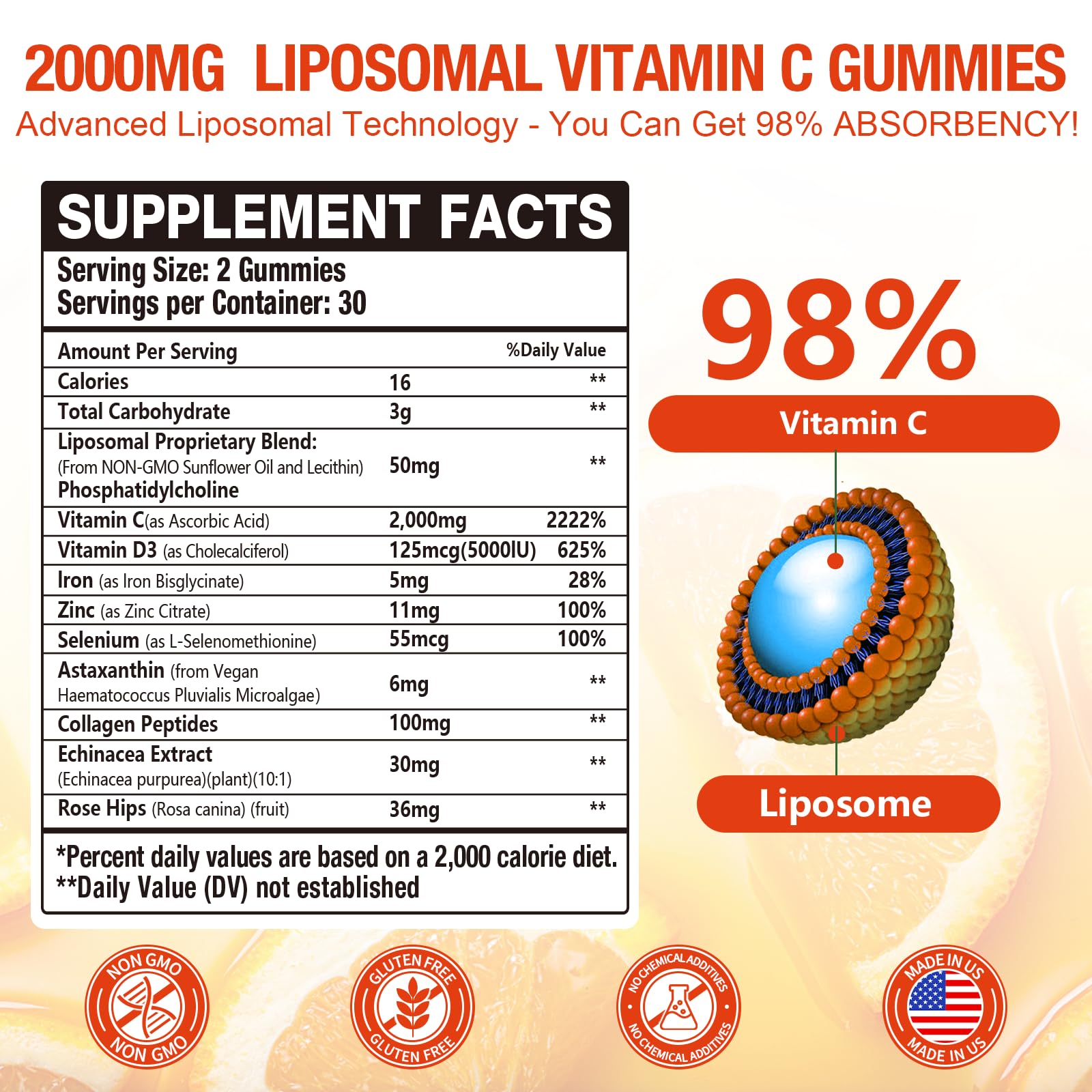 Vemluta rose hips and echinacea blend label emphasizes natural immune support.