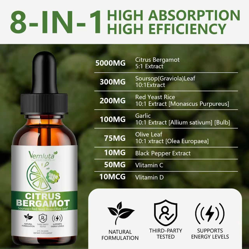 Vemluta Soursop Graviola Leaves drops highlighting immune and digestive support.