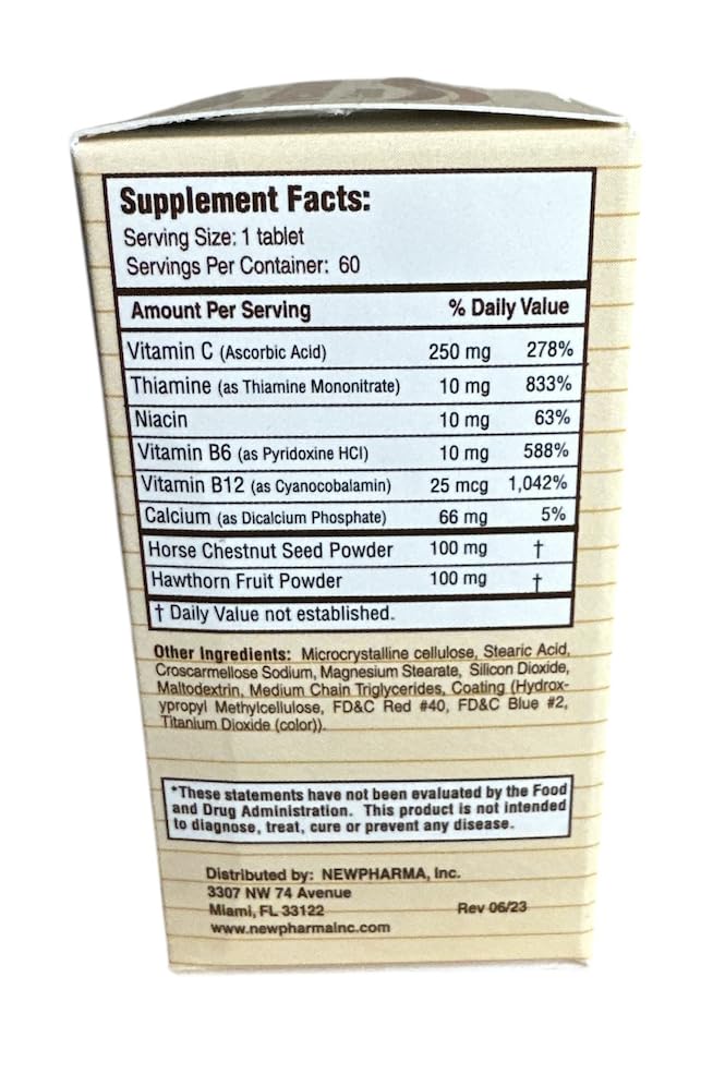 Venaton ingredients highlight horse chestnut and hawthorn for vein support.