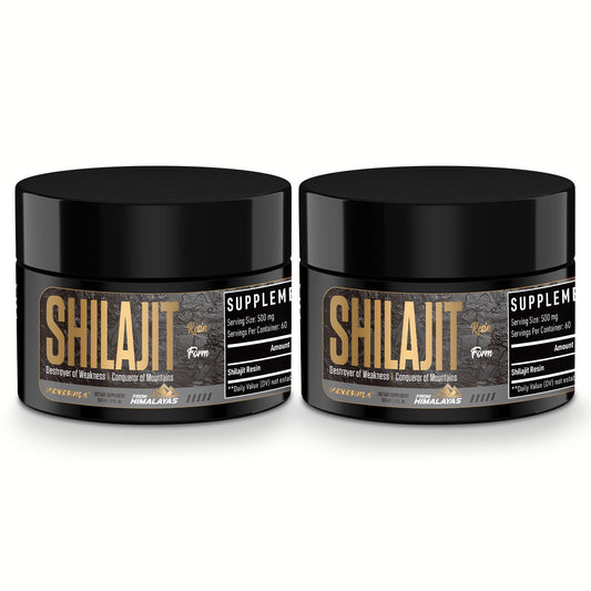 VENESUILA Shilajit resin close-up in a jar, mineral-rich paste for energy support.