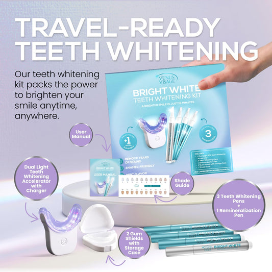 Venus Visage teeth whitening pens 3-pack for convenient, targeted whitening.