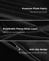 Venustas heated throw blanket featured front zipper design for secure, hands-free warmth.