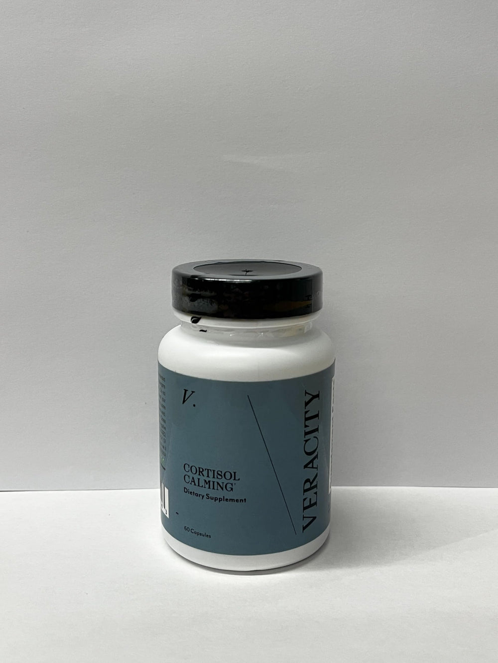 Veracity Cortisol Calming blend with Ashwaganda, Rhodiola, and Eleuthero for resilience.