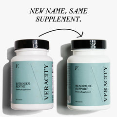 Veracity Selfcare menopause support packaging, toxin-free vegan supplement