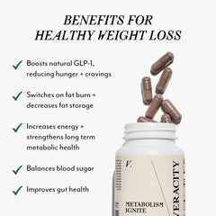 Veracity Metabolism Ignite with water glass for daily dosing.