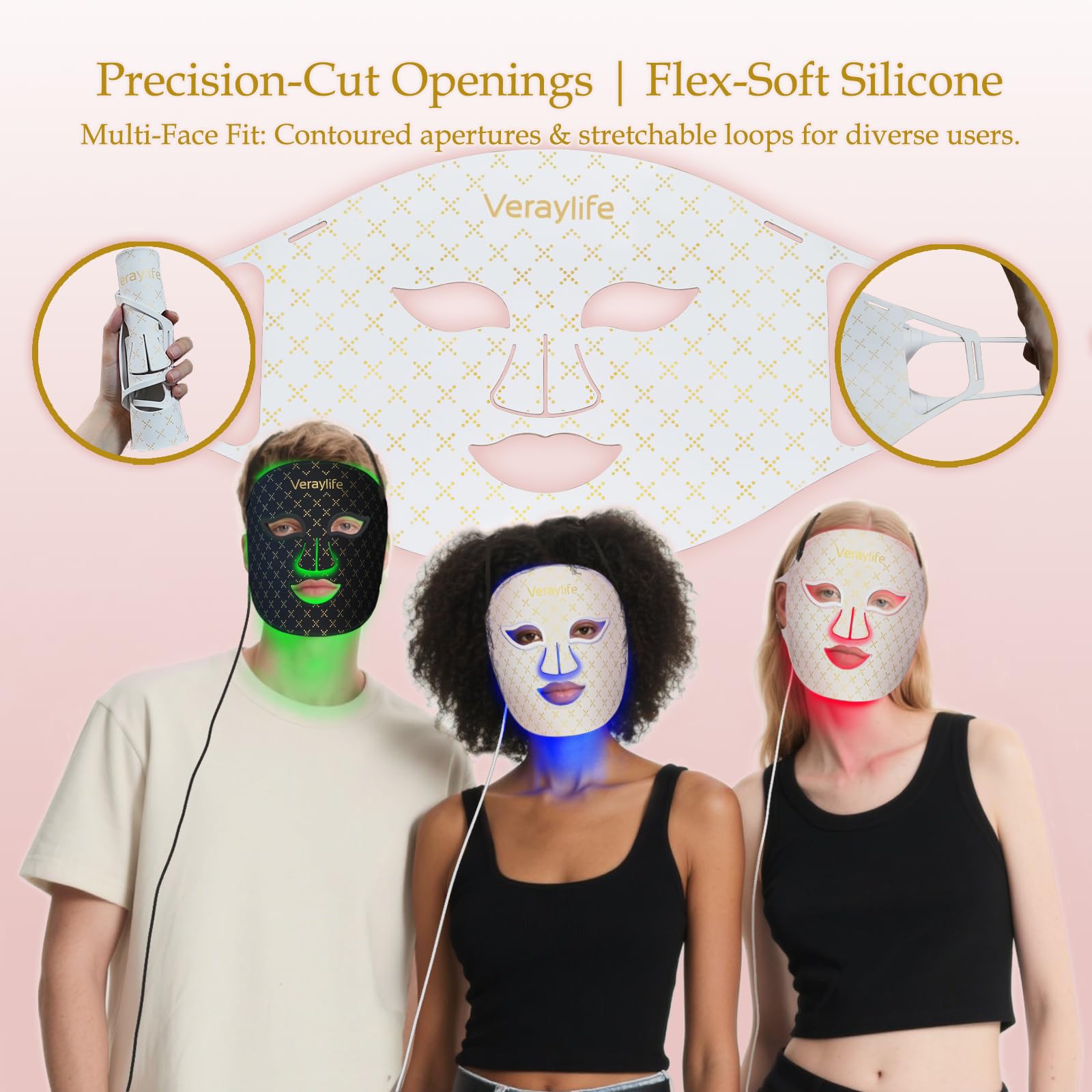 Veraylife adjustable straps and silicone eye shields ensure secure fit