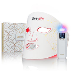 Veraylife red light therapy mask front view for at home skincare.