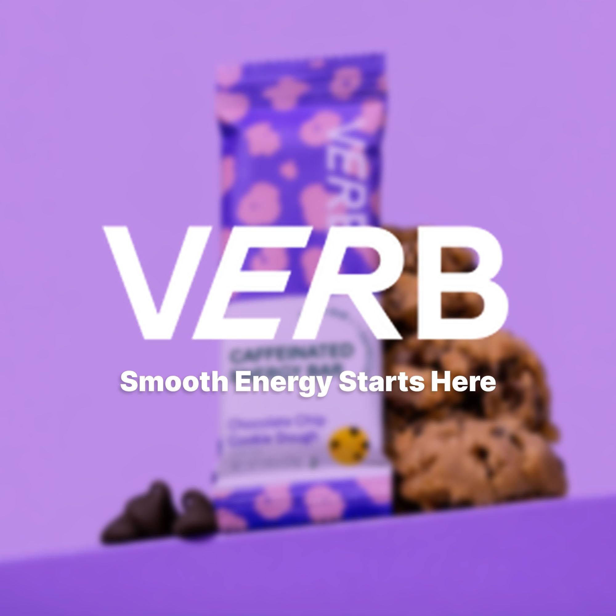 Verb Caffeinated Energy Bar wrapper demonstrates portable, easy-tear packaging for quick bites