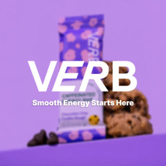 Verb Caffeinated Energy Bar wrapper demonstrates portable, easy-tear packaging for quick bites