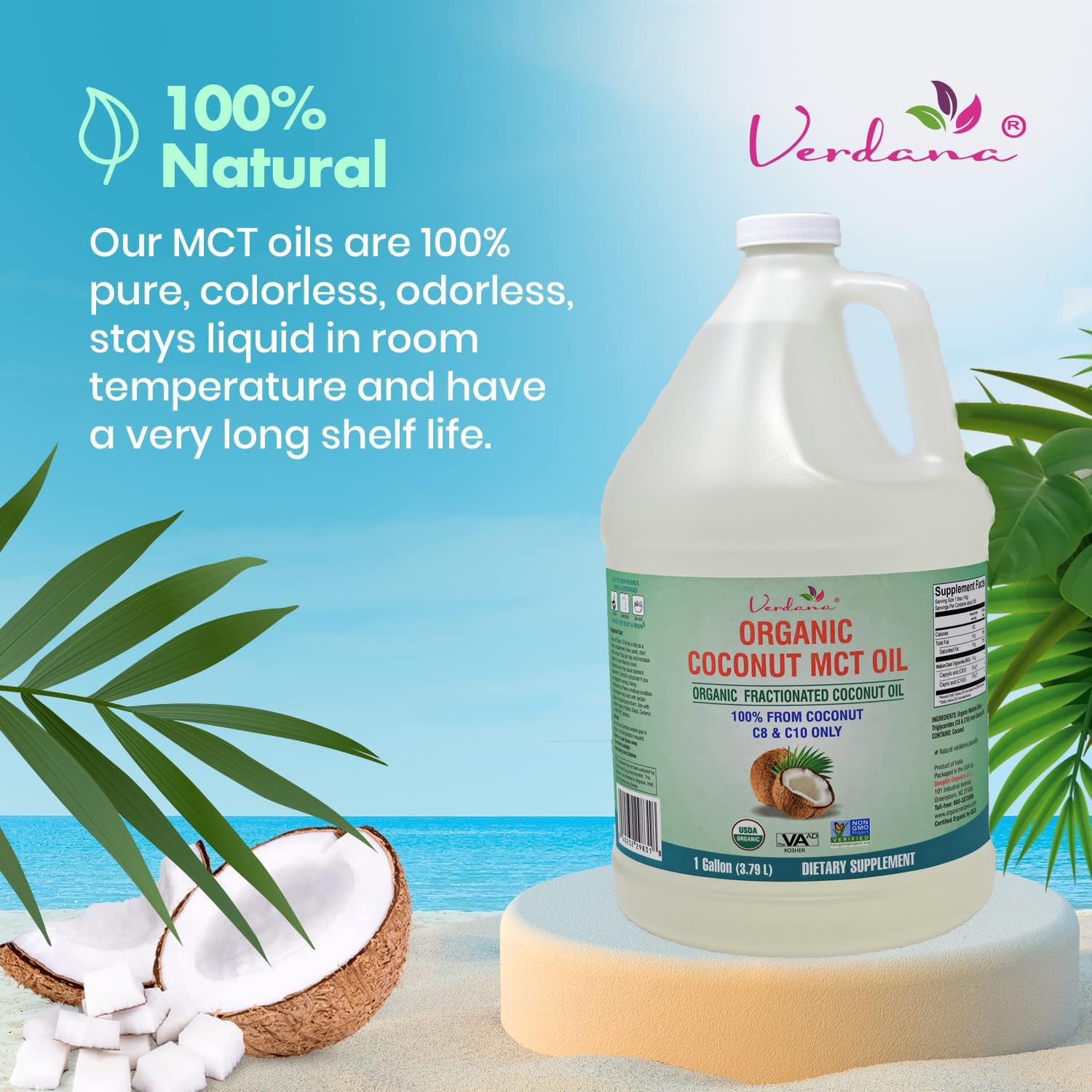 Bulk gallon packaging showcases value for Verdana MCT oil