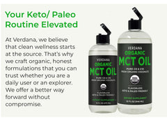 Non-GMO and kosher seals on the Verdana MCT Oil bottle