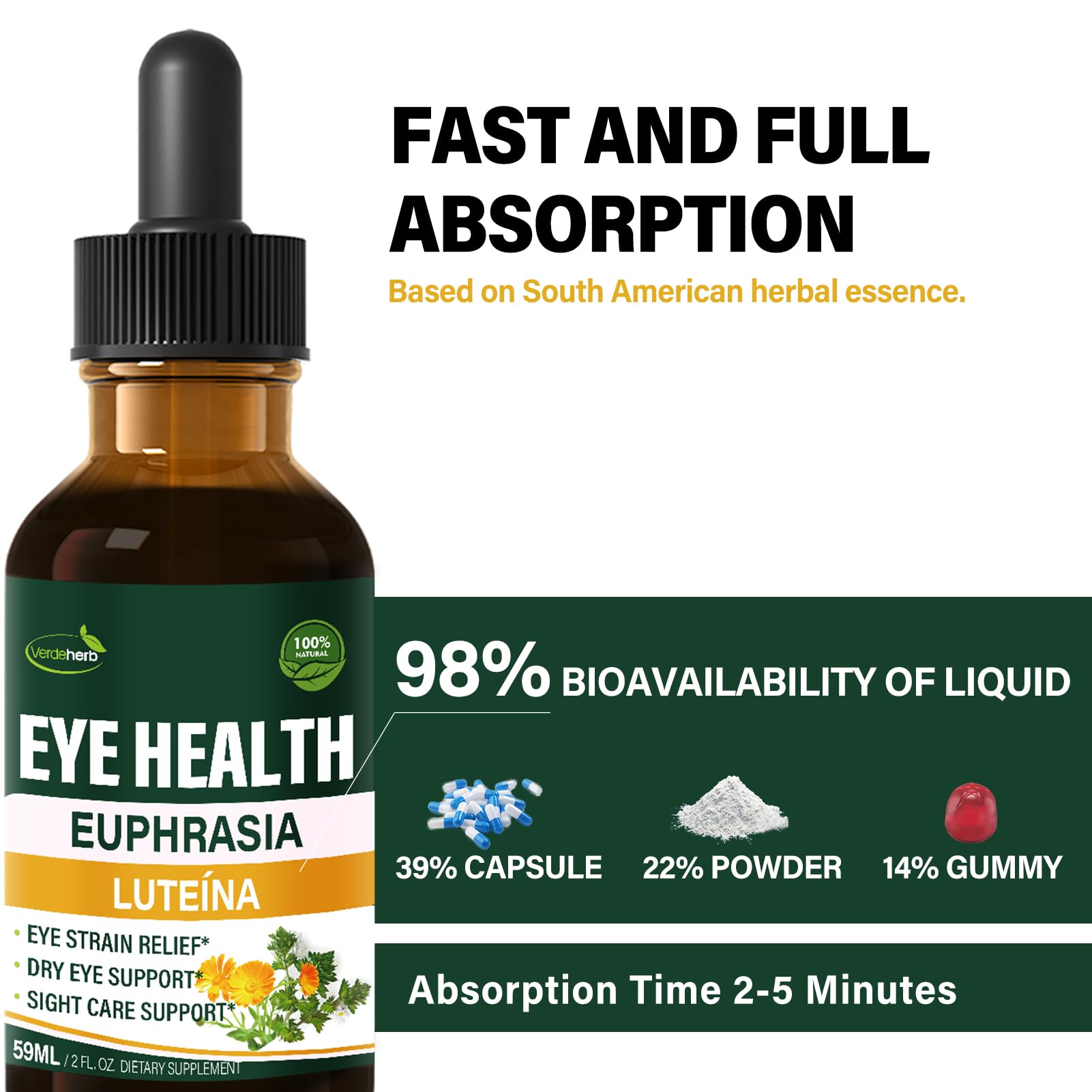 Verdeherb Drops liquid texture indicates fast absorption.