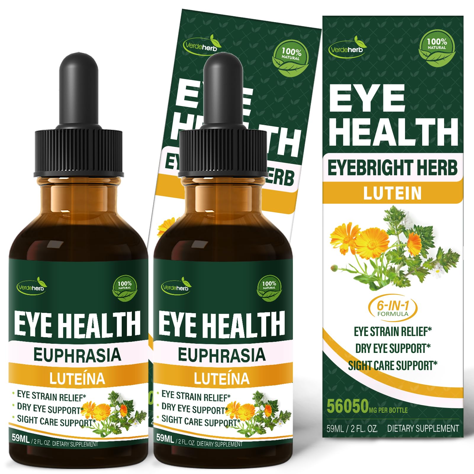 Verdeherb Eyebright Drops bottle for daily eye support.