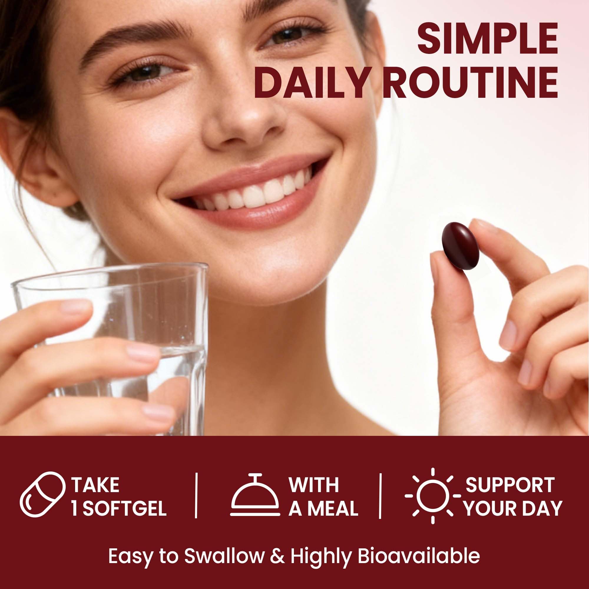 VerdiGusto softgel pictured with skin glow suggesting everyday skin support