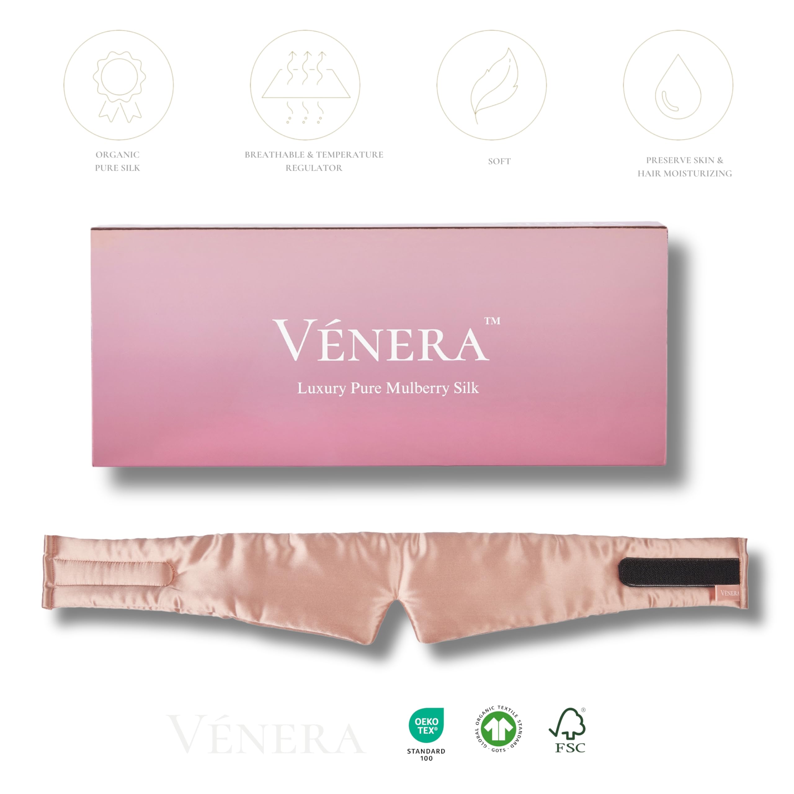 Verena Silk Eye Mask fabric detail highlights 22 momme density and smooth texture